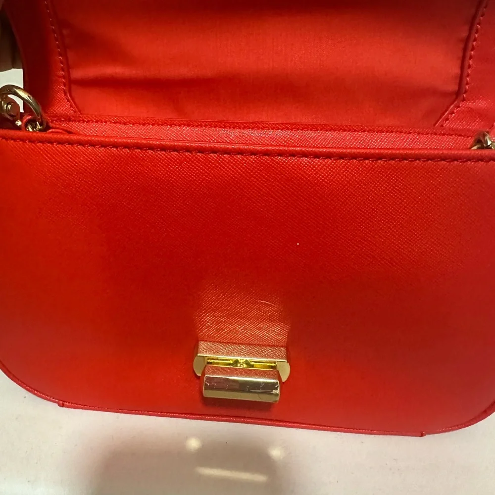 Banana Republic Red Crossbody Bag with Gold Accents - Picture 8 of 14
